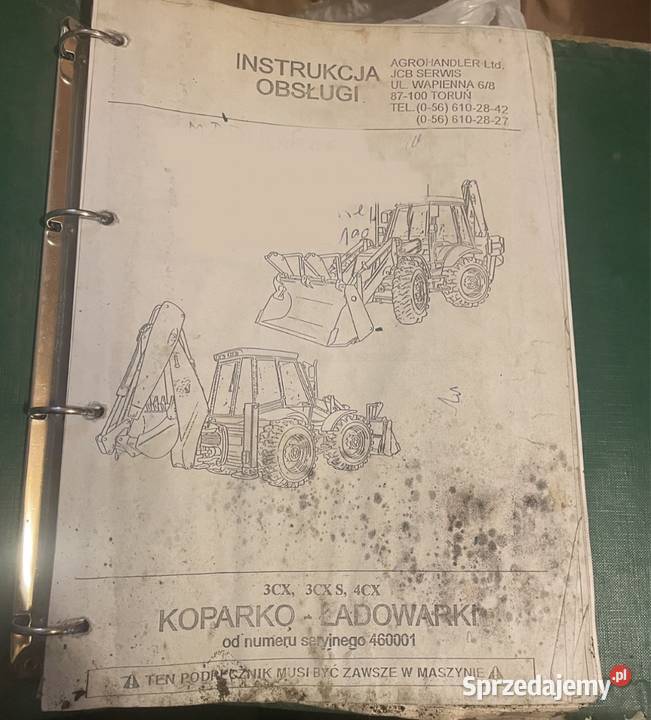 Instrukcja obsługi koparkoładowarka JCB 3CX 3CX Poradniki, albumy i reportaże małopolskie Chełmiec