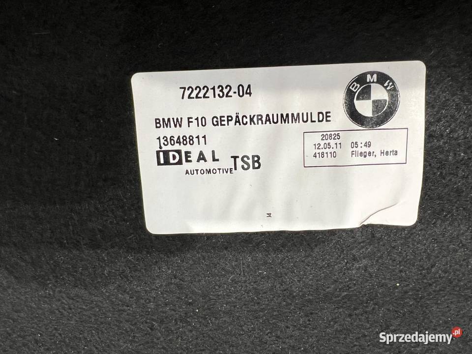BMW F10 SCHOWEK WNĘKA TAPICERKA BAGAŻNIKA sprzedam