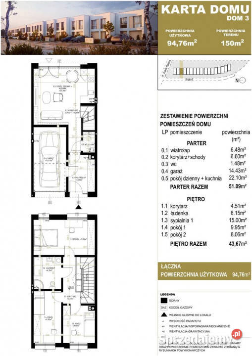 Szeregowiec z ogródkiem i garażem Opole