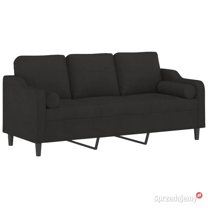 3osobowa sofa z poduszkami czarna 180 tkanina mazowieckie