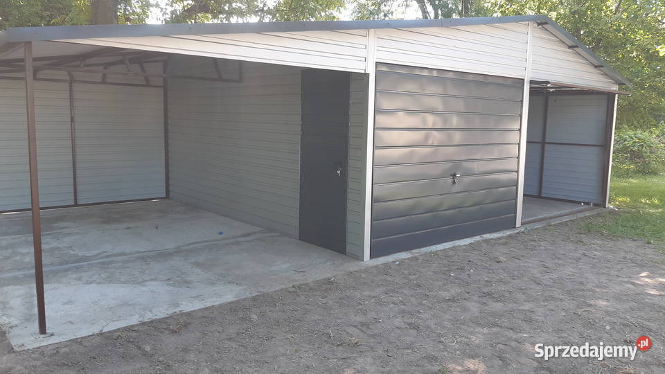 BIAŁY Garaż Blaszany 9x6 Wiata Magazyn Garaże Nieruchomości Szczecinek