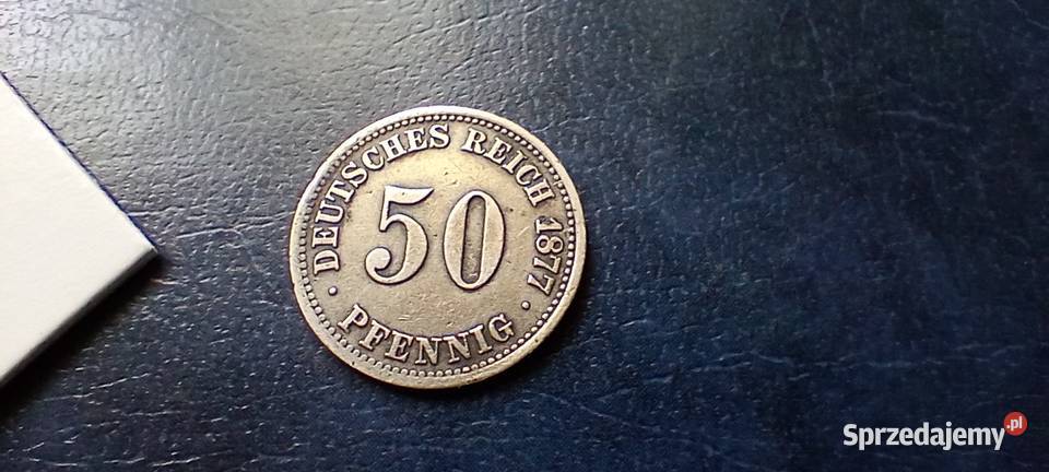 Stare monety 50 fenig 1877 A Niemcy srebro Lesko