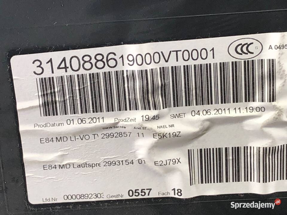 BOCZEK DRZWI LEWY PRZÓD BMW E84 SUV 0915