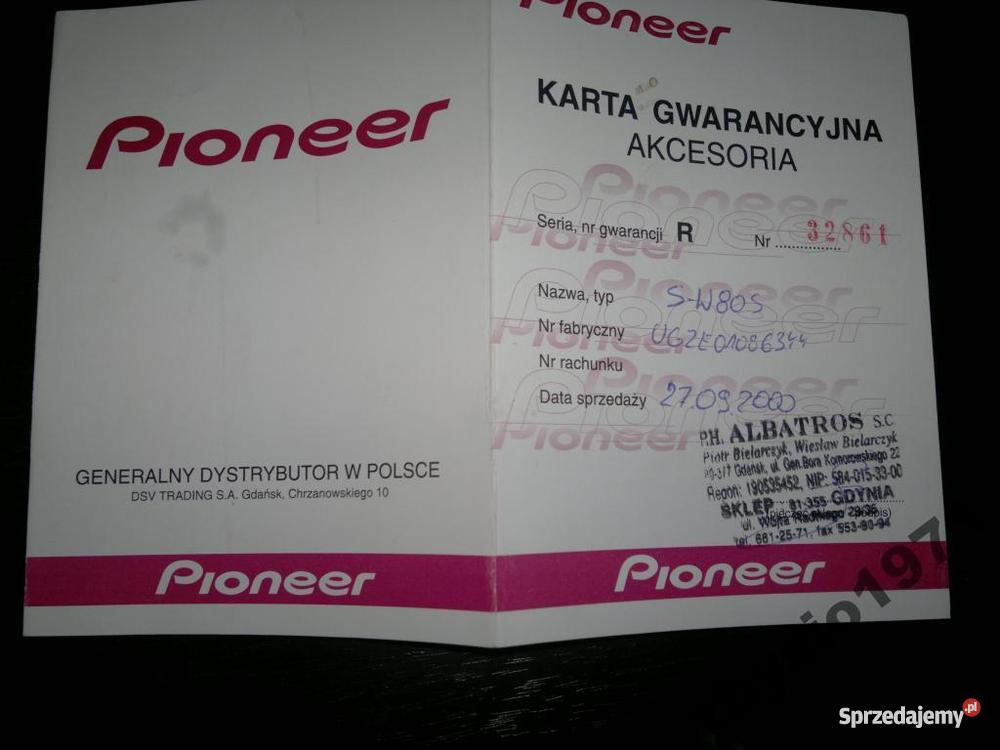 Na Subwoofer aktywny Pioneer SW80S Tuchola