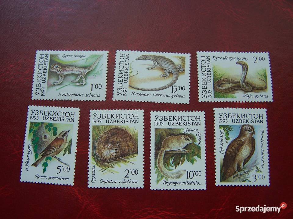 Uzbekistan 1993 MNH Fauna Zwierzęta Ptaki Gady Tychy