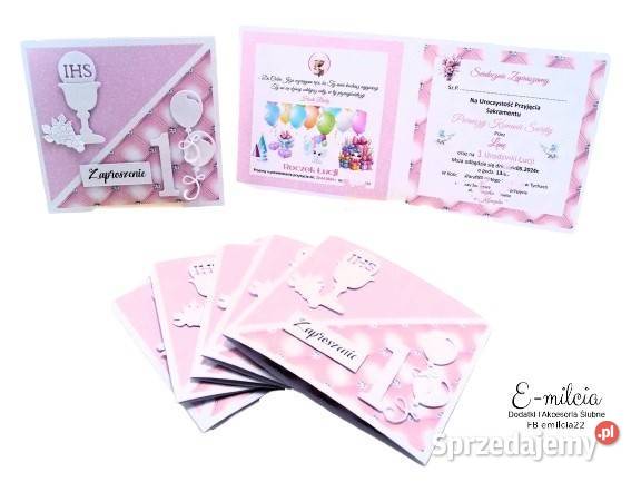 Zaproszenie 2 w 1 z okazji Chrztu Św i 1 urodzin Pozostałe Zielona Góra