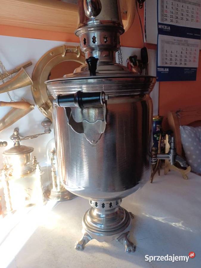 Duży masywny samowar węglowy z czajnikiem Poznań