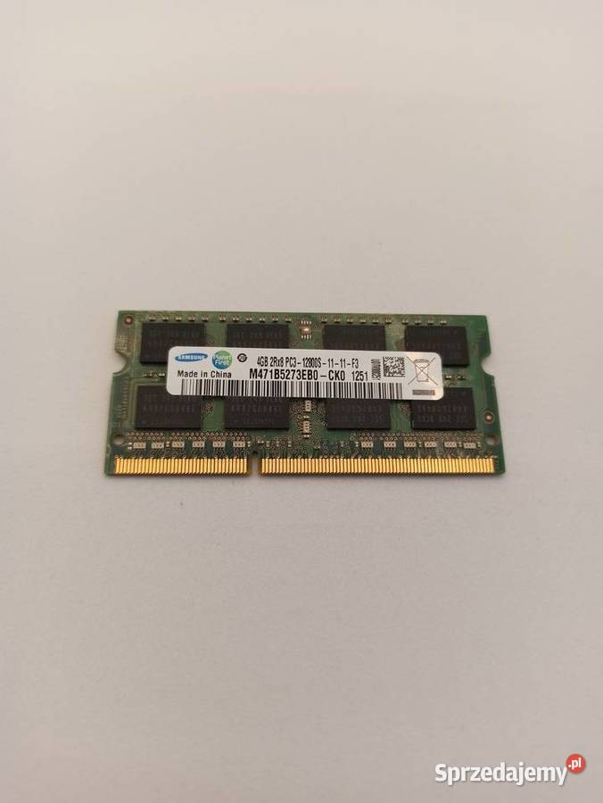 SAMSUNG Laptop Pamięć RAM 4GB 2Rx8 PC3 12800S Pojemność 4GB