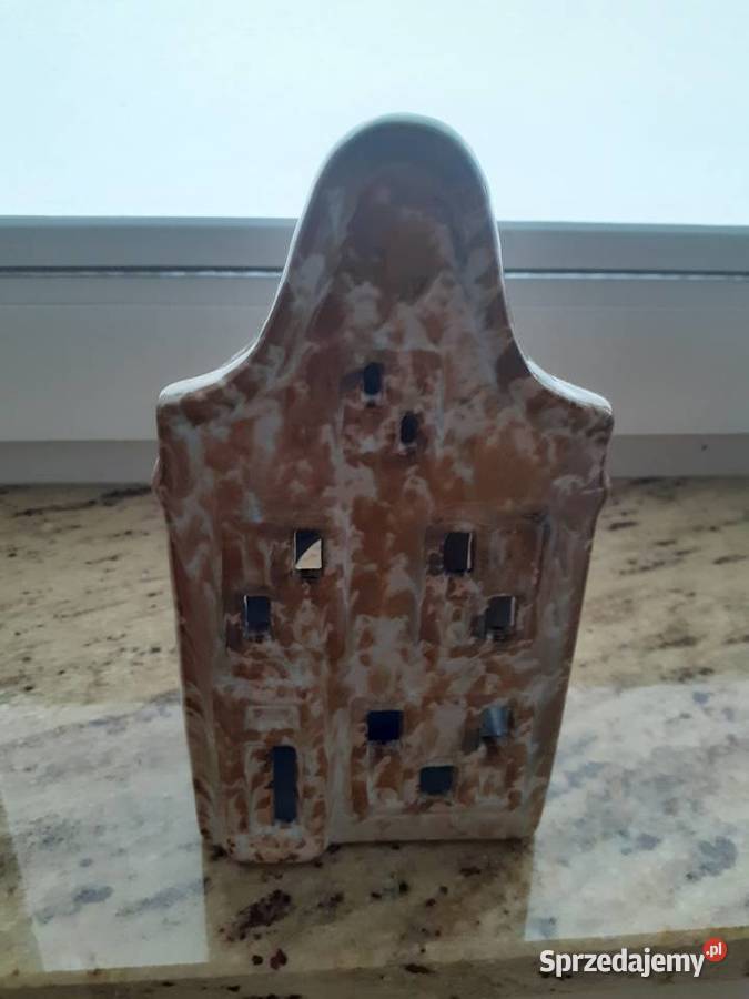 lampion domek ceramiczny wielokolorowy