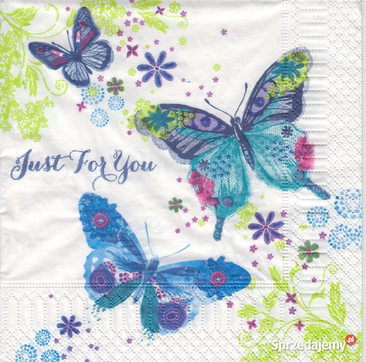 Dekupaż serwetki motyle kwiaty róże