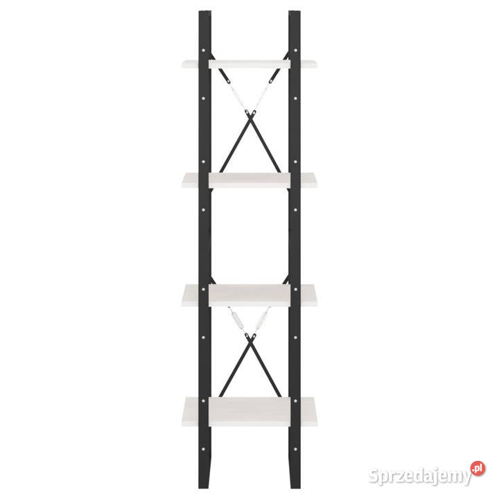 Regał na książki 4 półki biały 40x30x140 drewno mazowieckie