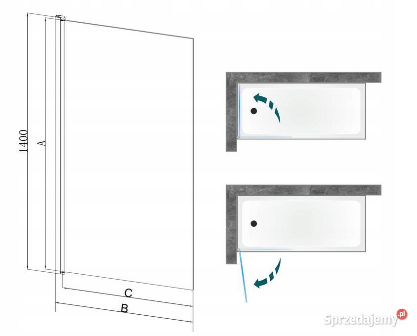 PARAWAN NAWANNOWY czarny kratka 80x140 Czarna Choroszcz
