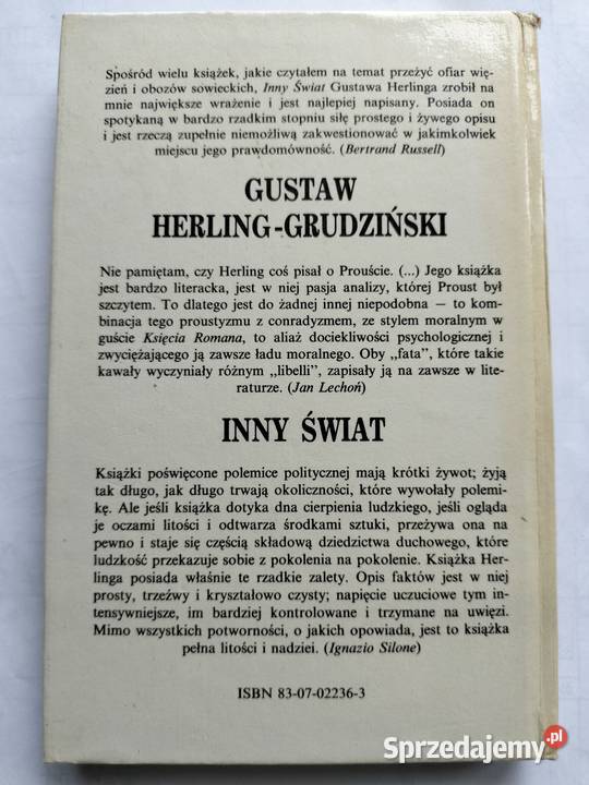Inny świat Gustaw HerlingGrudziński twarda Gdynia