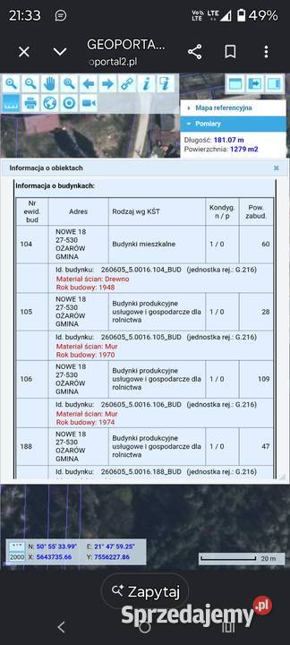 Siedlisko w uroczej miejscowości Wiśle 12000m2 świętokrzyskie Nowe sprzedam