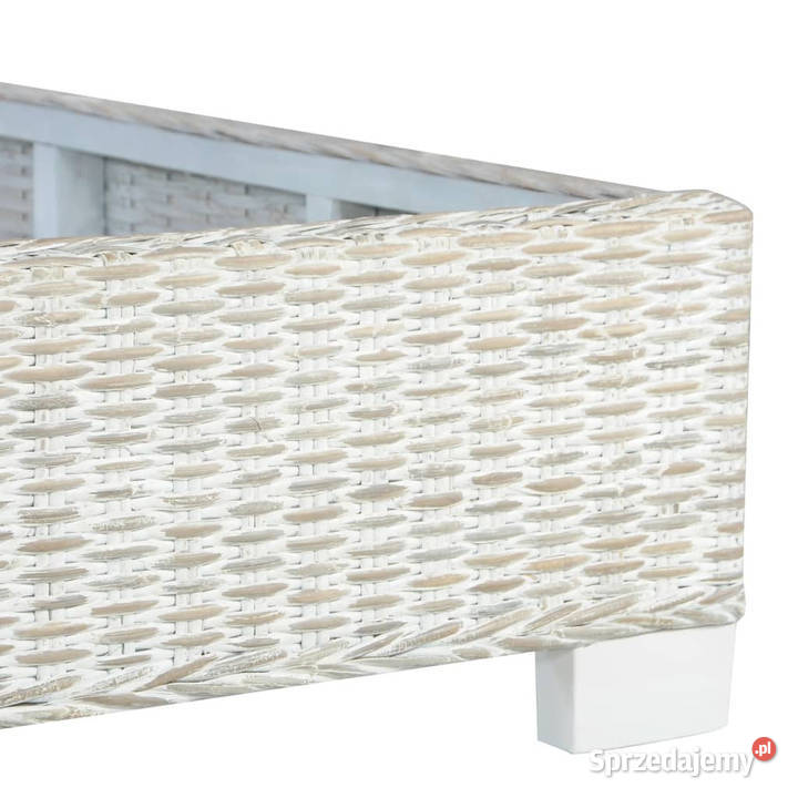 Rama łóżka szara naturalny rattan 140 x 200 sprzedam