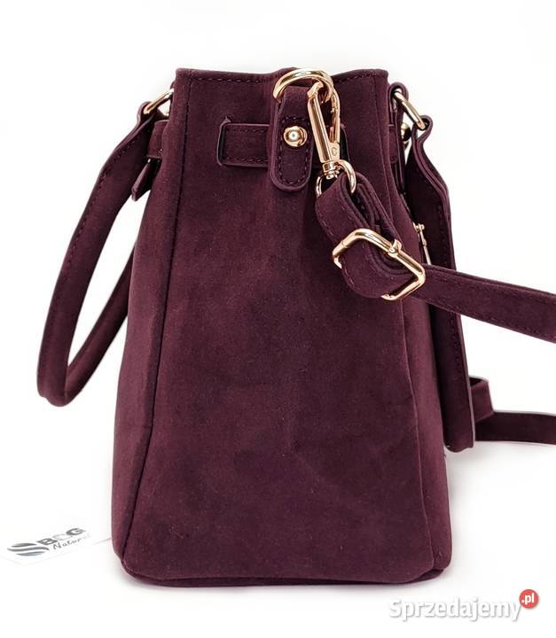 Torebka FLORA CO PARIS Zamsz Eko A5 Pojemna do Dla kobiet