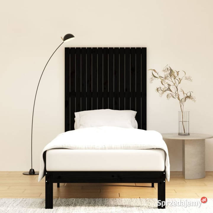Wezgłowie łóżka czarne 955x3x110 lite drewno Warszawa