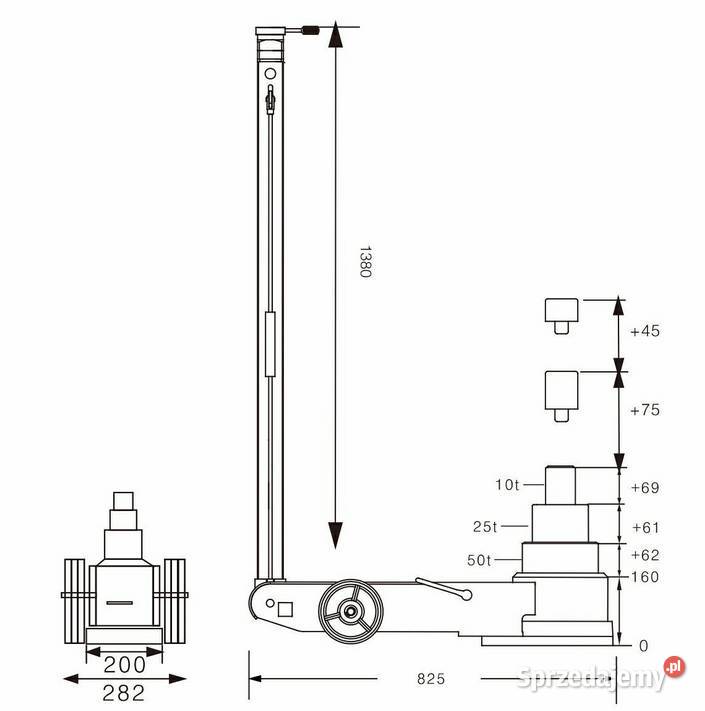 Podnośnik hydrauliczno pneumatyczny 50t Snit Gorzów Wielkopolski