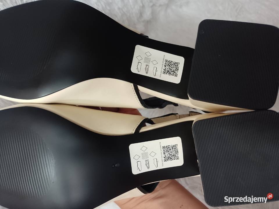 41 ASOS Kremowo czarne czółenka z odkrytą piętą Czółenka małopolskie Kraków sprzedam