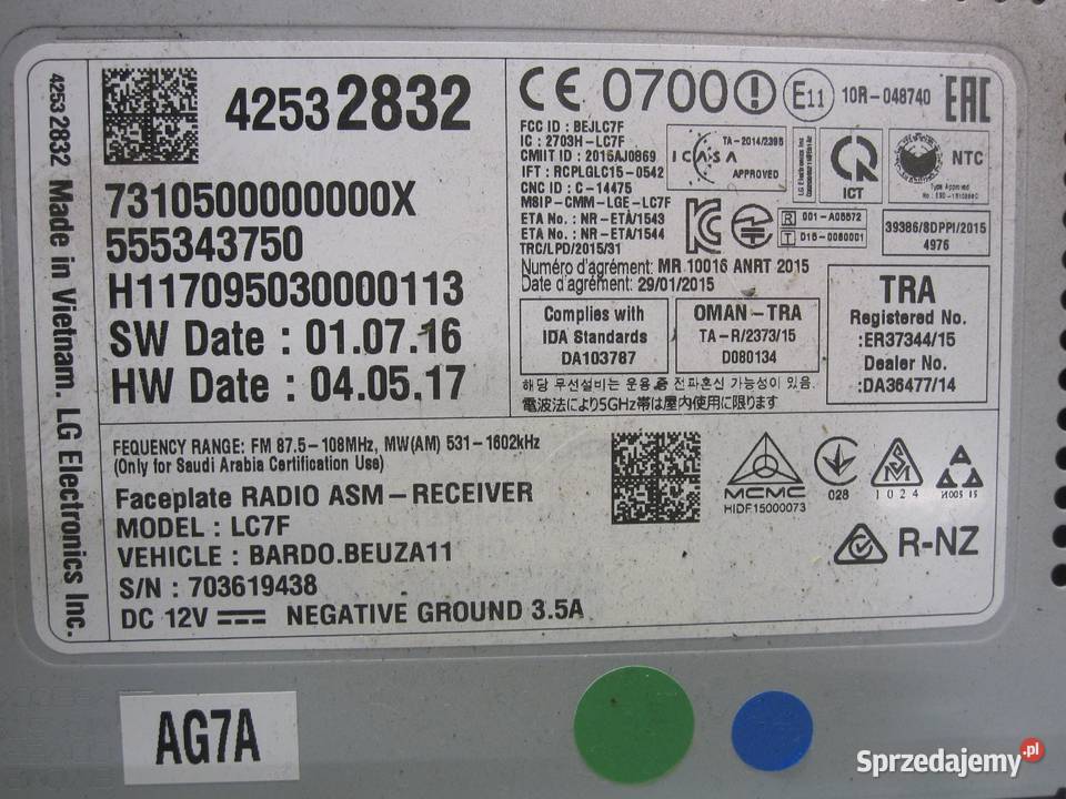 OPEL CORSA E 17r ekran wyświetlacz radia Kielce