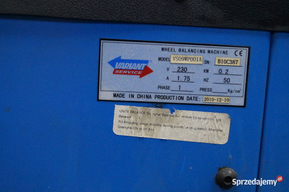 Wyważarka do kół samochodowych Variant Service Montażownice i wyważarki lubelskie Piaski