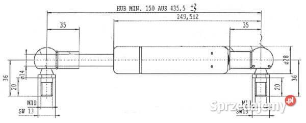 Sprężyna gazowa L4355 mm 1900N Stabilus CA2364LZ Kamionna sprzedam