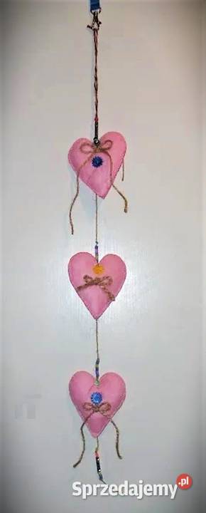 Serduszka ozdobne zawieszki rękodzieło Lublin