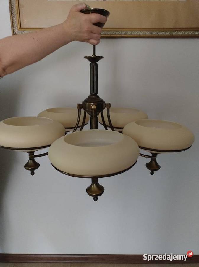 Żyrandol wiszący mosiężny Garwolin