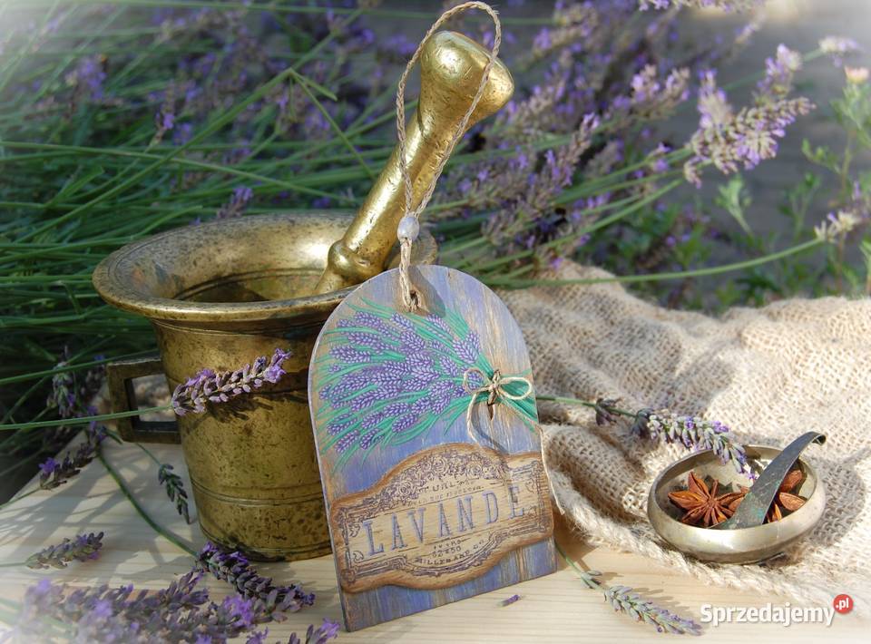 Lawenda drewniana rustykalna ręcznie malowana Obrazki i obrazy Lublin
