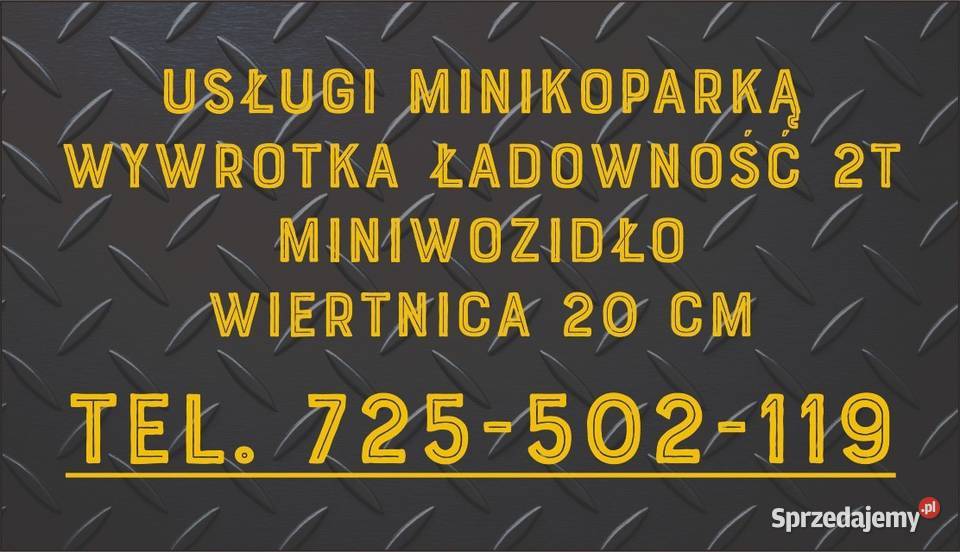 Minikoparka wywrotka wozidło usługi