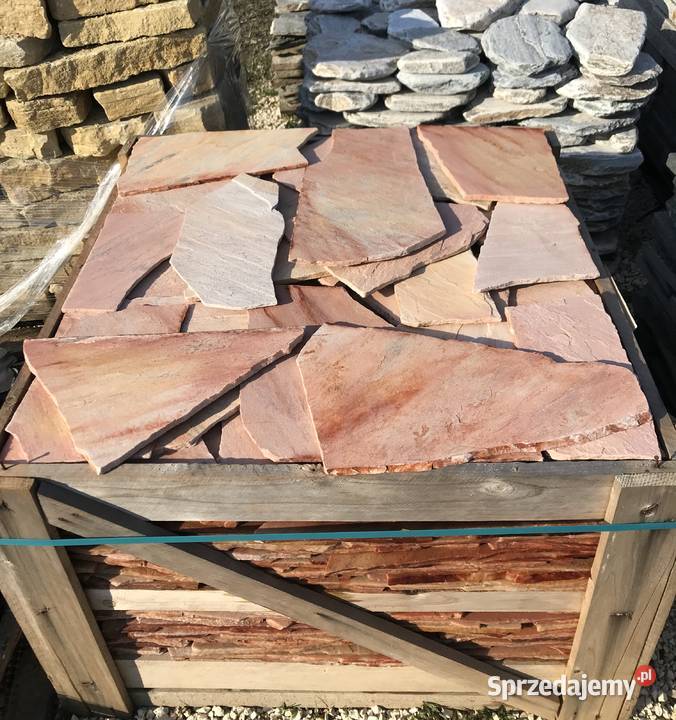 RÓŻOWY ŁUPEK TWARDY KAMIEŃ na Schody Elewację Ściany i elewacje Warszawa