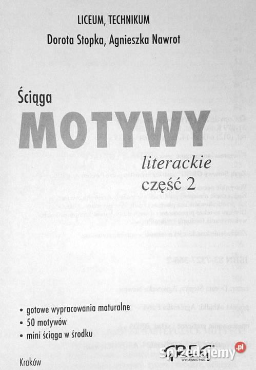 Ściąga Motywy literackie Cz 2 liceum technikum Chełm