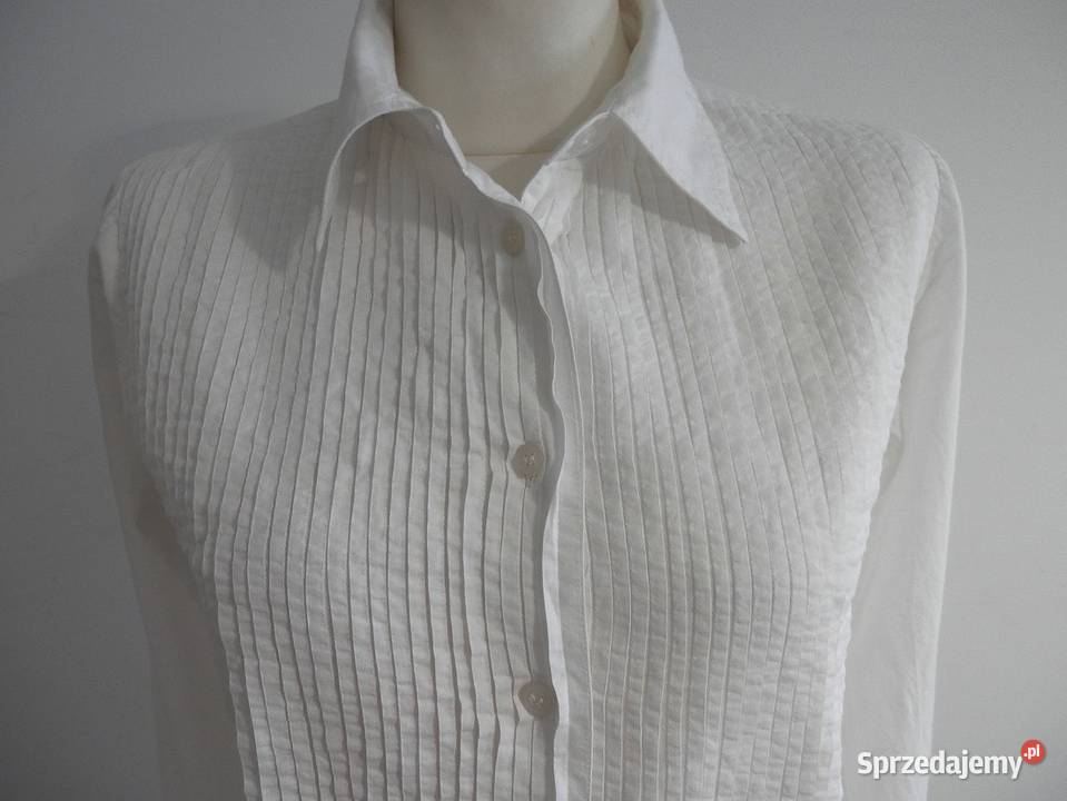 Koszula Bawełniana Biała Długa Taliowana HM 38 Łomża