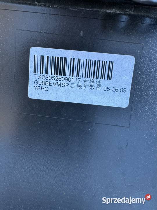 Spoiler dyfuzor zderzaka tył BMW ix3 g08 lift Listwy i nakładki Międzychód