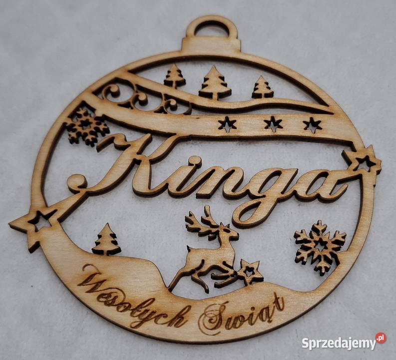 Bombka imienna sklejka drewniana ozdoba na Czeladź