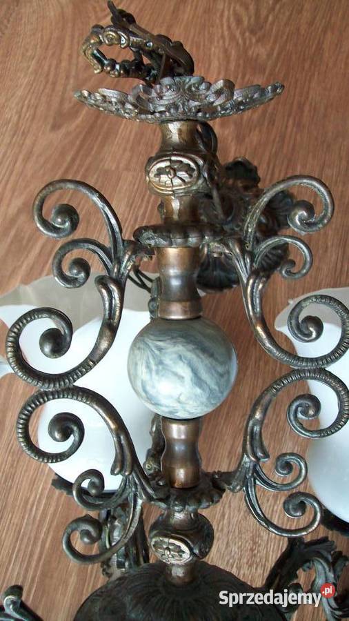 Podsufitowa stylowa lampa pięcioramienna z odcienie brązowego Reda sprzedam