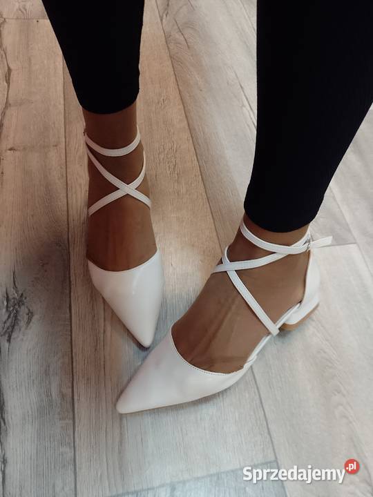 38 Zmysłowe białe baleriny wieczorowe z biały małopolskie Kraków sprzedam