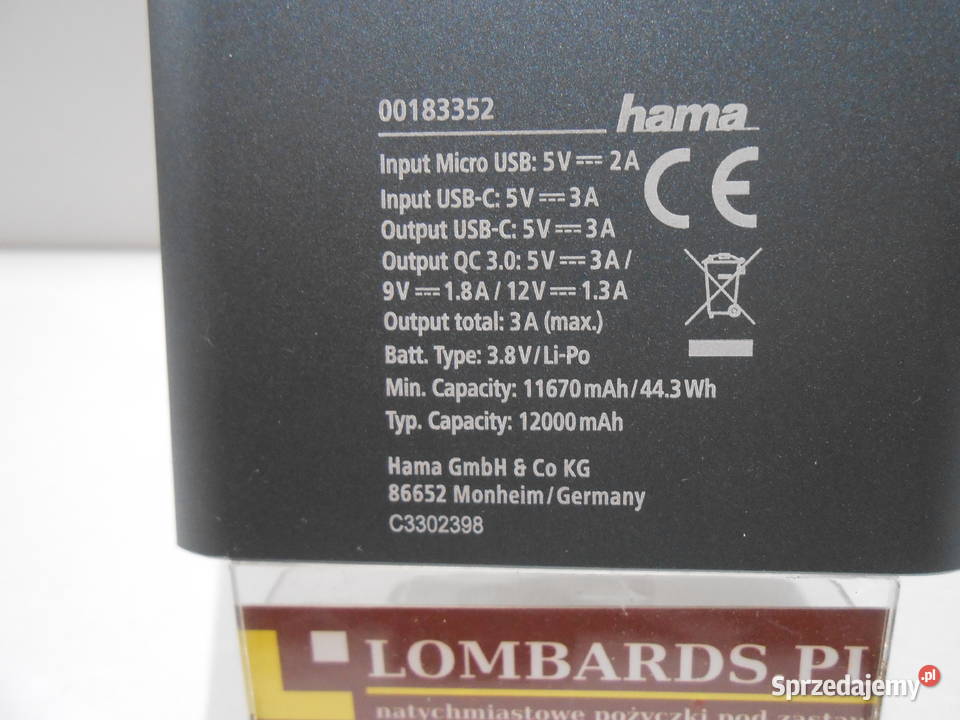 PowerBank Hama 12000 mAh Katowice sprzedam