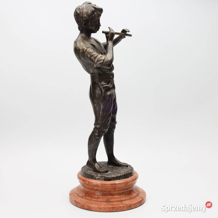 Artexpert Figura z brązu grajek chłopiec grający Szczecin sprzedam