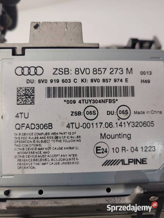 WYŚWIETLACZ MONITOR WINDA AUDI A3 8V 8V0857273M osobowe Przystajń sprzedam