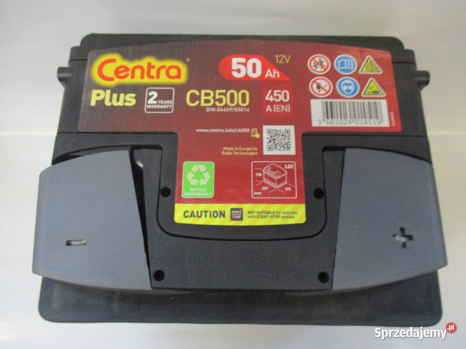 Akumulator Centra 50AH450A 12V P 207X175X190 Łódź sprzedam