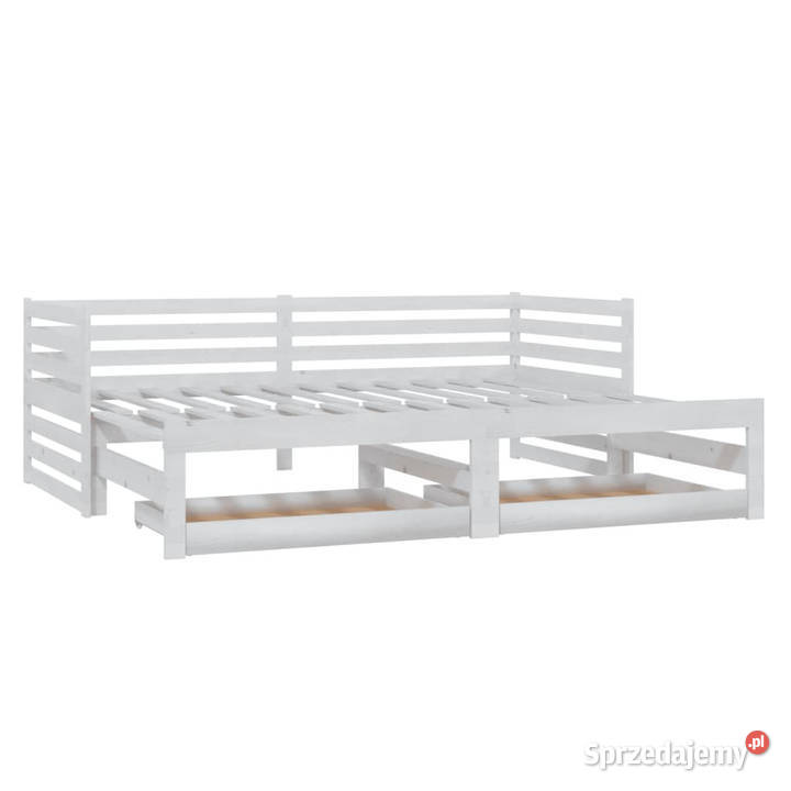Łóżko wysuwane 2 x 90x200 białe lite drewno sprzedam