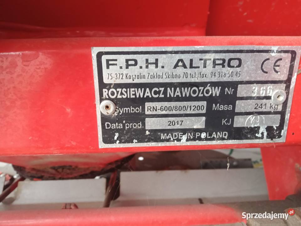 Rozsiewacz nawozów Altro RN800 śląskie Racibórz