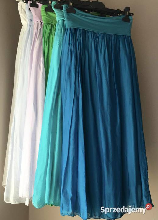 Spódnica midimaxi jedwab różne kolory Włochy Z wysokim stanem Białystok