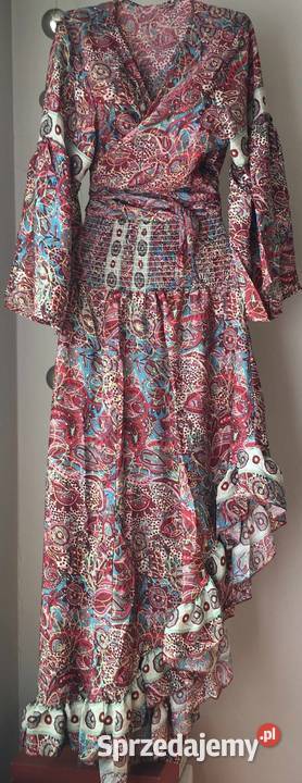 Komplet BOHO bluzka spódnica jedwab 12 kolorów Garsonki i kostiumy Warszawa