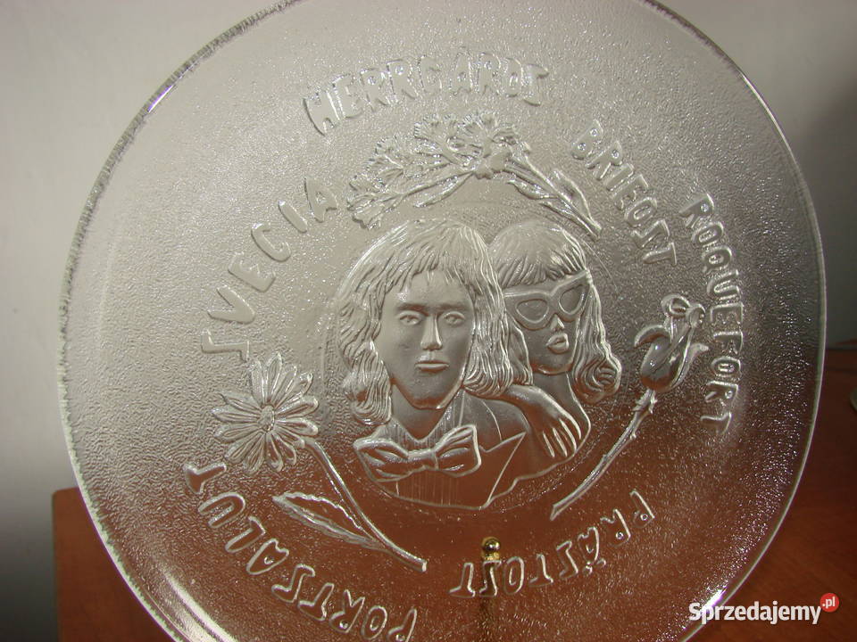 szwedzki szklany talerz na sery pomorskie Pruszcz Gdański