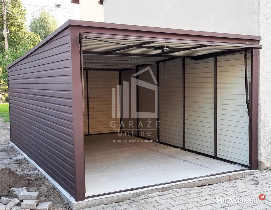 GARAŻ BLASZANY 3m x 6m poziom spad tył Brama 388zł/m2 Sprzedaż Kraków