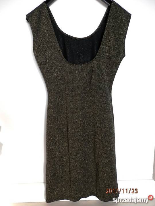 Sukienka Złota Dopasowana Ołówkowa Wieczorowa podlaskie