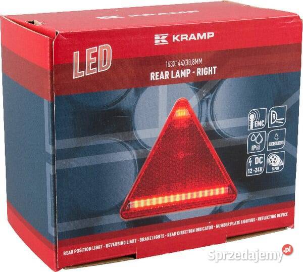 Lampa tylna zespolona LED prawa trójkątna 1224V Oświetlenie