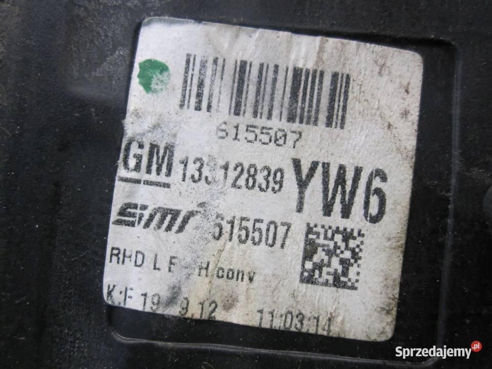 OPEL ZAFIRA B 12r lusterko lewe 13312839 ANGLIK